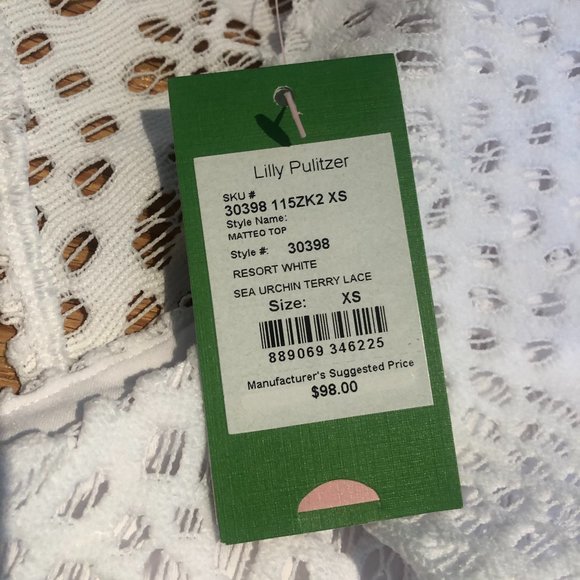 NWT Lilly Pulitzer White One Shoulder Top - Picture 3 of 3